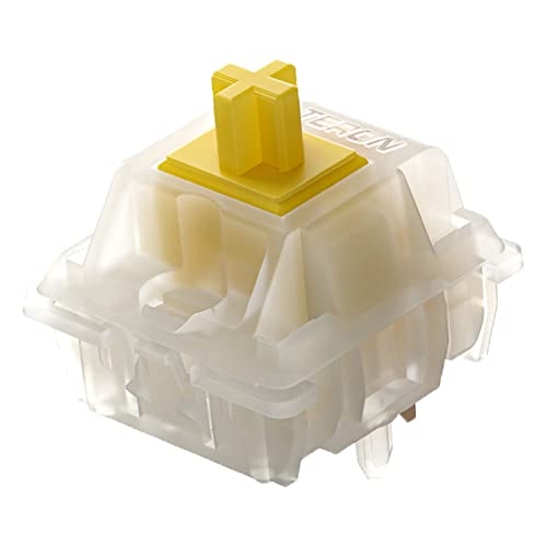GATERON Milky Yellow Pro Keyboard Switches KS-3X1 Linear RGB LED Pre Lubed 5 Pins Key Switches for MX Mechanical Keyboard(35PCS)