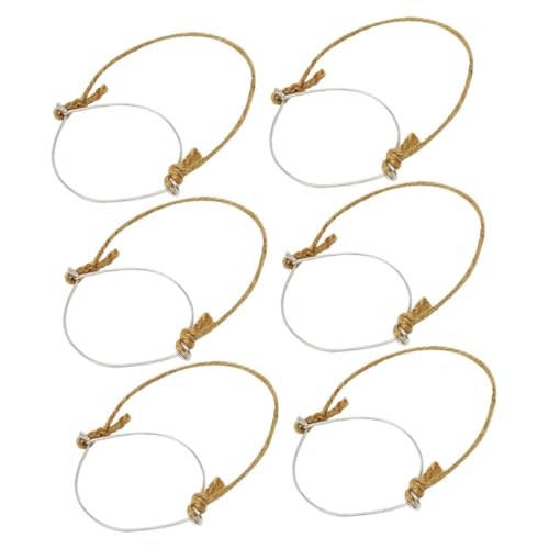 BAZEITFLOW 6piezas Asas Para Tarros De Conservas Con Cuerda De Yute y Alambre Inoxidable Ganchos Resistentes Para Colgar Tarros Decorativos Paredes y Árboles Para Fiestas y Bodas