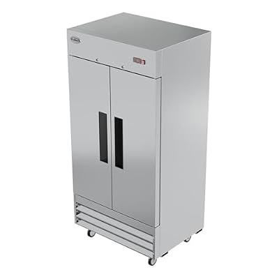 Pemberly Row 39 in. Commercial Stainless Steel 2-Door Reach-In Freezer in Silver
