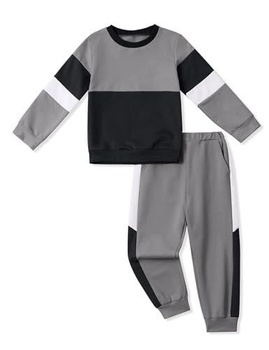Image of Toddler Boy Clothes Long Sleeve Hoodie Sweatsuits Tops and Pants 2Pcs Boys Fall Winter Outfits Set