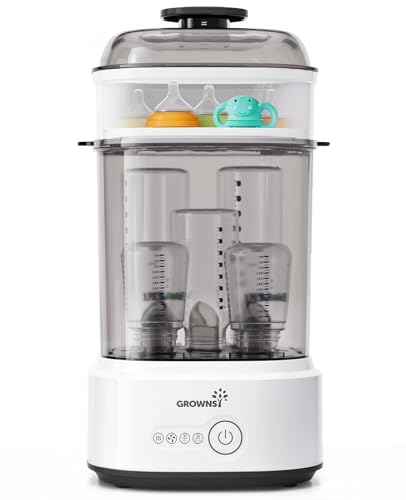 image for GROWNSY Bottle Sterilizer and Dryer, Compact Electric Steam Baby Bottl
