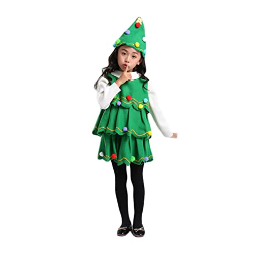 Disfraz árbol de Navidad para niñas 6-7 años miniatura 3