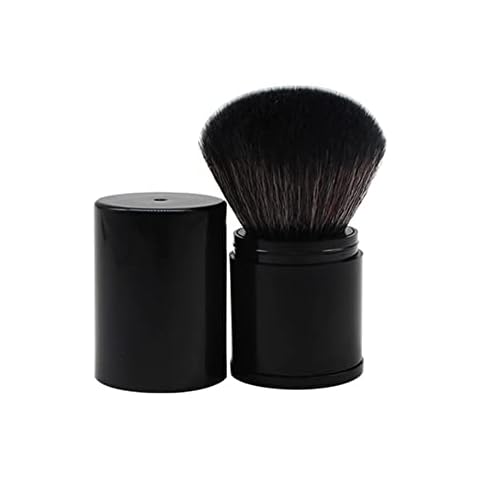 Retractable Kabuki Foundation Brush Travel Face Blush Brush for Mineral Powder, Contouring, Cream (Black 1Pcs) Cover