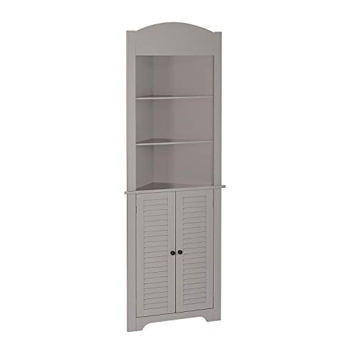 Riverridge, Taupe Ellsworth Tall Corner Bathroom Storage Cabinet #TOP8