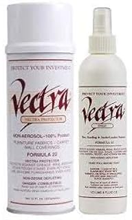 1-12 oz. can of Vectra Fabric Protector and 1-8oz. Bottle of Vectra 16 Shoe- Handbag- Apparel- Leather- Suede Protector