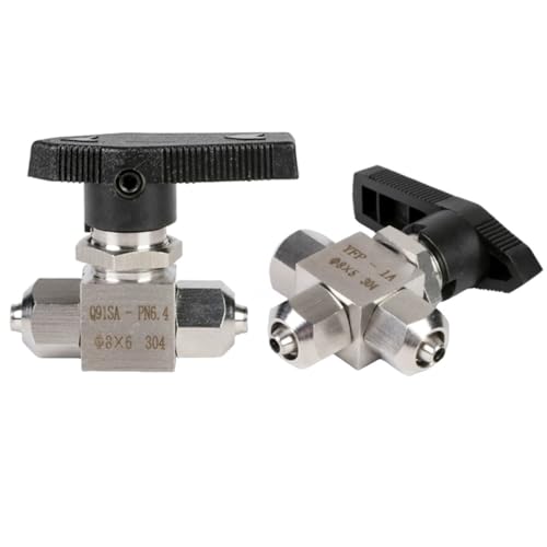 Válvula de bola de acero inoxidable 304 con conexión rápida de 6mm recta para tuberías 5