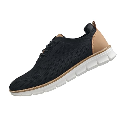Image of Men Shoes Mesh Shoes for Men Breathable Knit Shoes Fashion Casual Business Walking Mens Dress Shoes Black 8.5