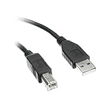 1 feet USB 2.0 Printer/Device Cable, Black, Type A Male/Type B Male Plug, A Male to B Male High Speed USB Cable, USB 2.0 to Type B Cable, Type B Printer Cable, CableWholesale
