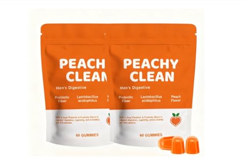 Peachy Clean Prébiotique pour hommes, 60 unités, soutien digestif et intestinal,2PCS