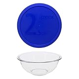 Pyrex 325 2.5qt Glass Mixing Bowl and 325-PC 2.5qt Blue Lid – Made in the USA
