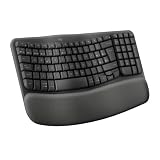 Logitech Wave Keys, Teclado ergonómico inalámbrico (Grafito)