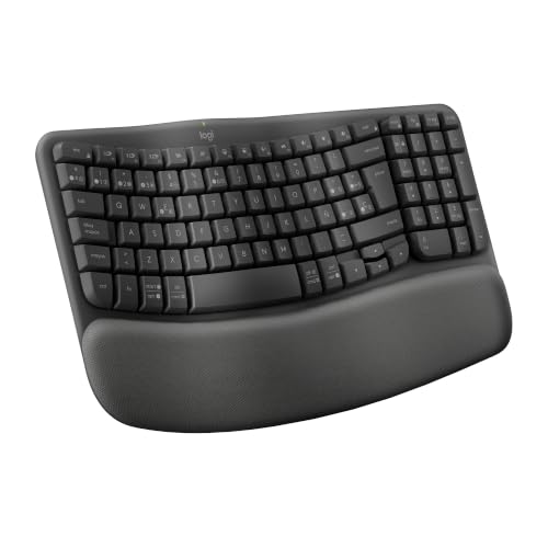 Logitech Wave Keys, Teclado ergonómico inalámbrico (Grafito)