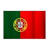 BDM Bandera de Portugal 150x90cm (60x35 Inch), Bandera Portuguesa para Balcones, Paredes, Fiestas, etc. Bandera Grande para Interior y Exterior, Medidas 150 x 90 cm.