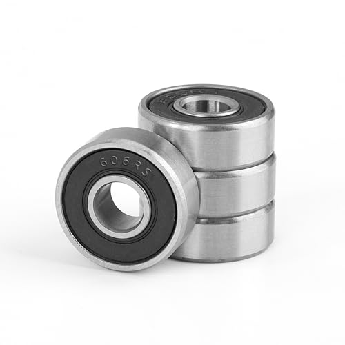4 Piezas 606-2RS Rodamientos de Bolas 6x17x6mm, Acero al Cromo y Prelubricados, Rodamientos Rígidos de Goma Miniaturas con doble blindaje, para Monopatines, Patines de Rueda, patines en línea