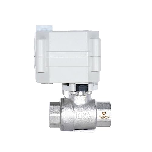 Vanne motorisée DN10 BSP en acier inoxydable 304 commande manuelle CR702 DC5V - 5