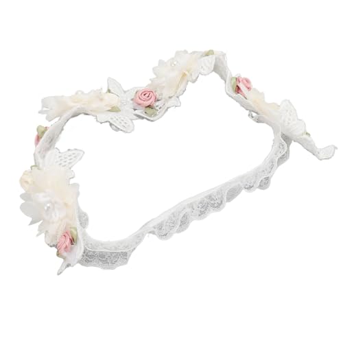 Tiara de Batismo para Bebês, Faixa Elástica de Renda para Batismo, Segura, Delicada e Versátil para