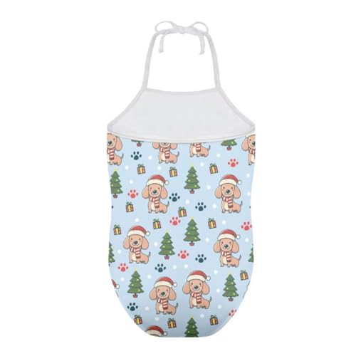 Image of Christmas Girls One-Piece Swimsuits Beach Halter Swimwear Bathing Suit for 3-10 Years