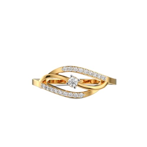 Bague oeil de spectateur moissanite ronde argent 925 plaqué or pour femme