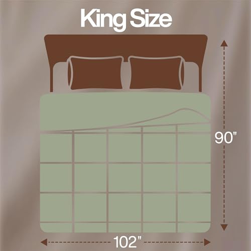 Image of Utopia Bedding King Comforter Duvet Insert, Quilted Sage Green Comforter with Corner Tabs, Box Stitched Down Alternative Comforters King Size 90 x 102 inches
