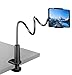 Produktbild CLM-Tech Schwanenhals Tablet Halterung kompatibel mit ipad, Handy, Galaxy Tabs, Kindle Fire HD, 4-11 Zoll Tablet PC's und Smartphones, Flexibler Verstellbarer Arm im Bett, 78 cm lang, schwarz