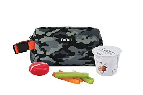 PackIt Caixa de lanche congelável, camuflagem carvão, construída com tecnologia EcoFreeze, dobrável,