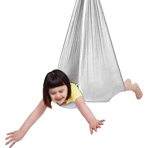 Columpio Sensorial Terapia Para Niños Interior De Altura Ajustable Efecto Calmante En Niños Con Necesidades Sensoriales Ideal Para Autismo TDAH Aspergers ( Color : White , Size : 150x280CM/59x110in ) Cover