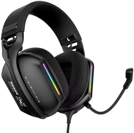 Fone De Ouvido Gamer Headset Luz Led RGB Compatível com PC, Celul...
