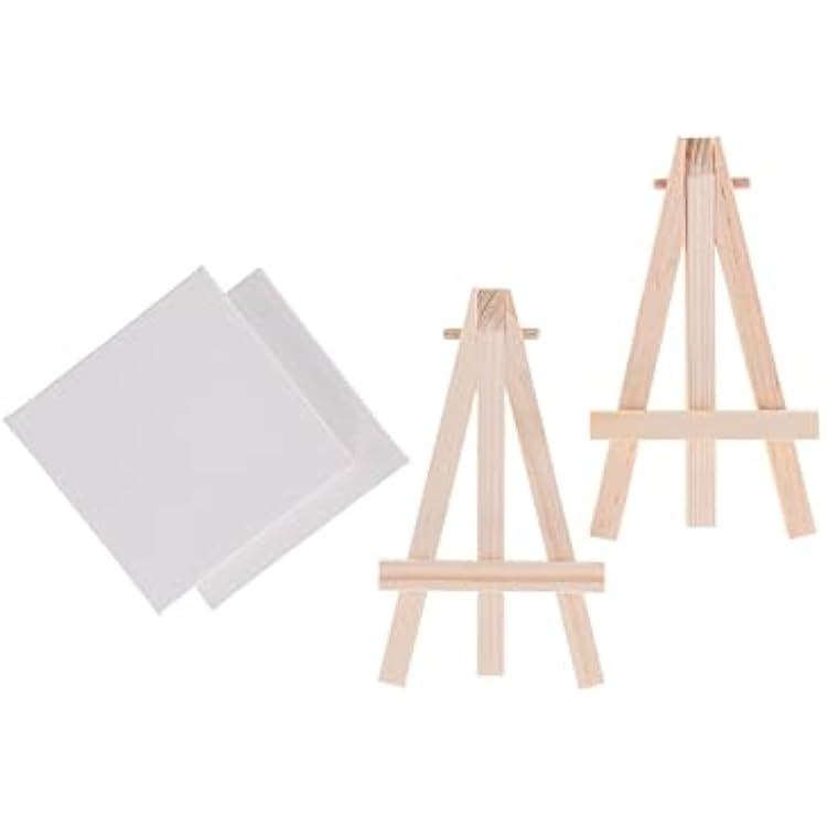 Party Pack Mini Canvases with Easel, 4 Pieces, for Beginner Artists, Ideal for Fine Art, Craft, Home Decorating, and More