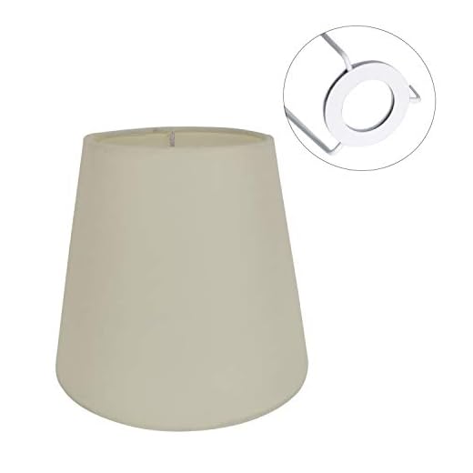 Eastlion 5.5" E14 Petit Abat-Jour Lustre Candal en Tissu Applique Murale Abat-jour de Table,Beige
