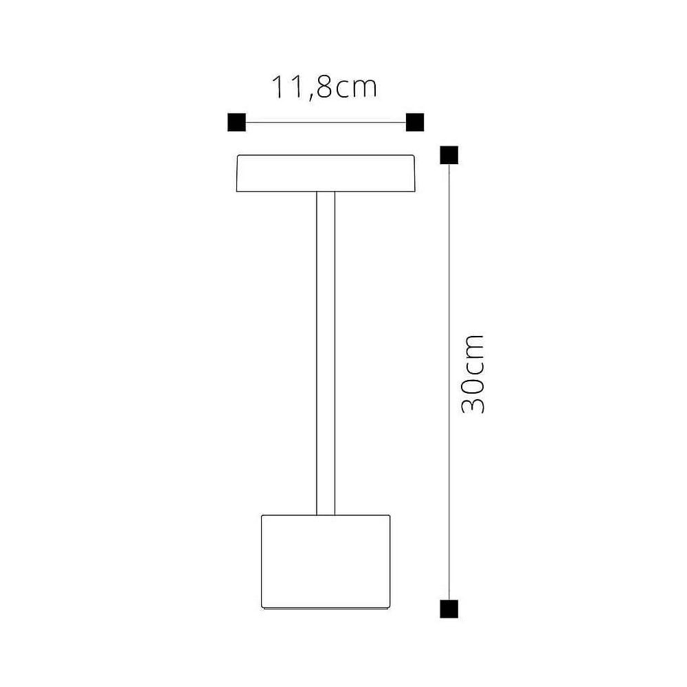 Sobremesa CANDY con cargador y cable USB IP54 1x2W LED 230lm Al.30xD.11,8cm Negro
