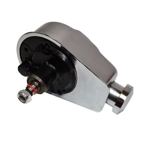A-Team Performance Chrome Power Steering Pump Kit - JM2000C Saginaw P Series, Chrome Aluminum - Smooth Steering Control for Classic Cars & Engine Swaps - Compatible with GM Vehicles 1955-1976