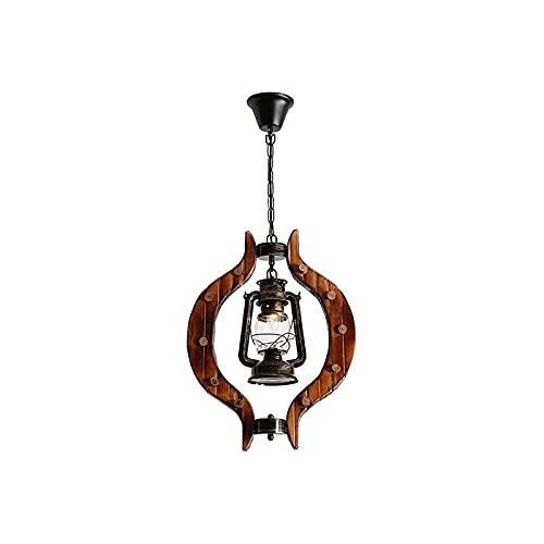 Lustre en bois vintage rétro américain E27 suspension haut de gamme