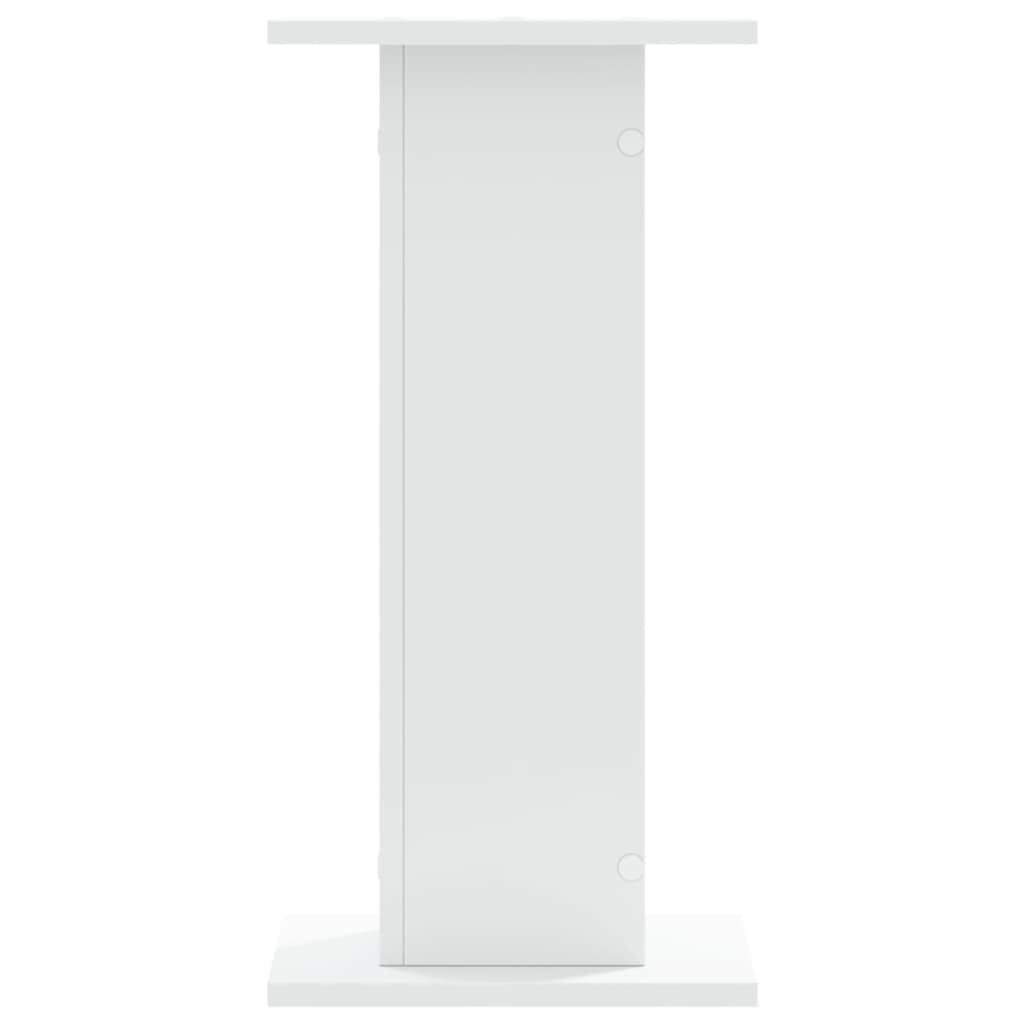 2 supporti per altoparlanti, in legno, bianco, 30 x 30 x 60 cm, design cavo da riempire con sabbia per ridurre le vibrazioni e migliorare la qualità del suono
