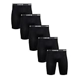 Izod Men's 5 Pack Performance Cycle Boxer Brief Underwear, Black/Black/Black/Black/Black, XL