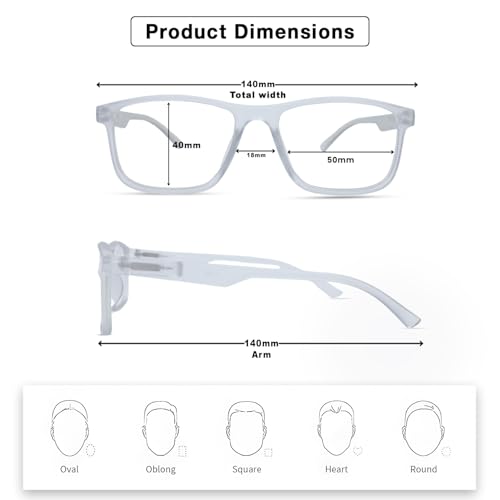 Image of UV Protection Glasses Blue Cut Blocking Harmful Rays Glasses for Men & Women Zero Power Computer Specs Eye Protection Lightweight Frame with Case & Cleaning Cloth
