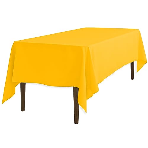 Nappe rectangle polyester dorée 70x120 pour repas de Noël