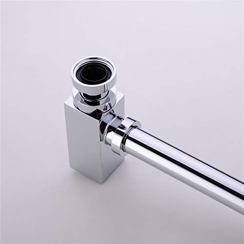 Aquieen Premium Bottle Trap with 300mm Long Bottle Trap Pipe with Wall Flange (Chrome) (Bottle Trap Kubix) 3