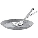 GRÄWE F400 Schmiedeeiserne Bratpfanne, Ø 32 cm, Eisenpfanne mit Wender