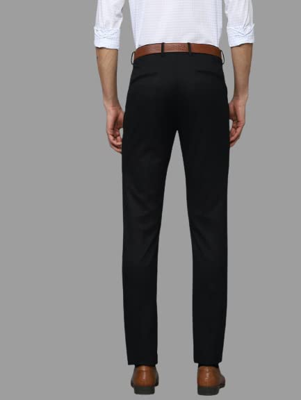 Image of VILLAIN Solid Mid-Rise Stretchable Men's Formal Trousers