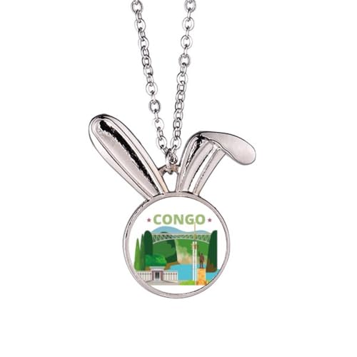 Collier avec pendentif lapin du Congo pour femme, bijou animalier original et chaîne ajustable