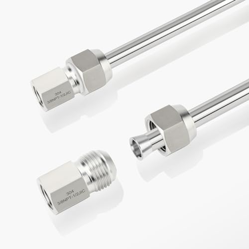 Image of 5PCS Forging of 304 Stainless Steel JIC Flare Tube Fittings, 1 /2 inch JIC Male x 3 /8 inch NPT Female, Half Union