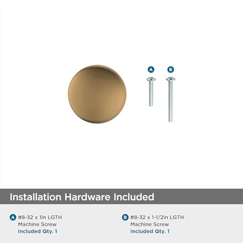 Image of Amerock 1-1 /4 inch Round Edona Champagne Bronze Cabinet Knob | Durable Zinc drawer knob and cabinet hardware, ideal for kitchen cabinets, bathroom vanities, dressers, and furniture