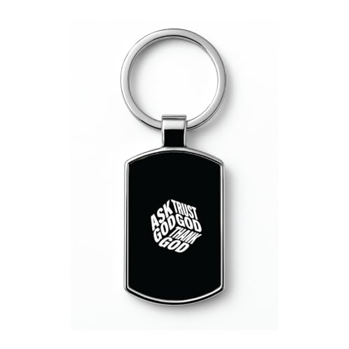 Image of Stylish Metal Keychains with Permanent Glossy Print - Inspirational Quotes & Spiritual Designs - Perfect Key chains for loved ones, Personal Use, Gifts & Return Gifts