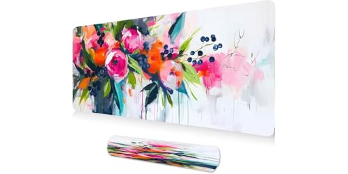 Mouse pad gamer 1200x600x3mm motif artistique vase de peinture, une idée cadeau bureau idéale