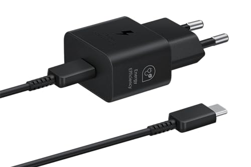 Samsung Schnellladeadapter, Energieeffizientes Ladeger&auml;t mit USB-C Datenkabel, 25 Watt, Schwarz, EP-T2510X