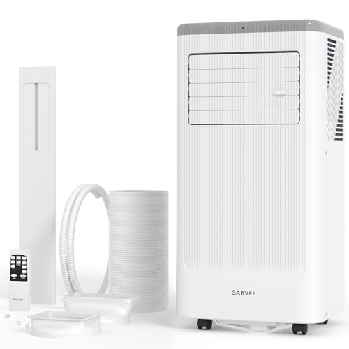 Garvee 8000BTUs Portable Air Conditioner with Remote Control,350 Sq.Ft Max. 48dB Portable AC Unit, Dehumidifier, Fan, Sleep, 24H Timer&Installation Kit, DOE Certified, Ceer 6.2,White+Grey Wh