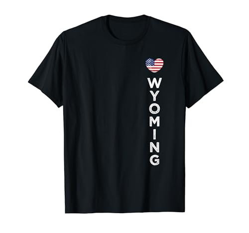WYOMING Herz US Amerika Flagge Sterne Streifen WY USA Cheyenne T-Shirt