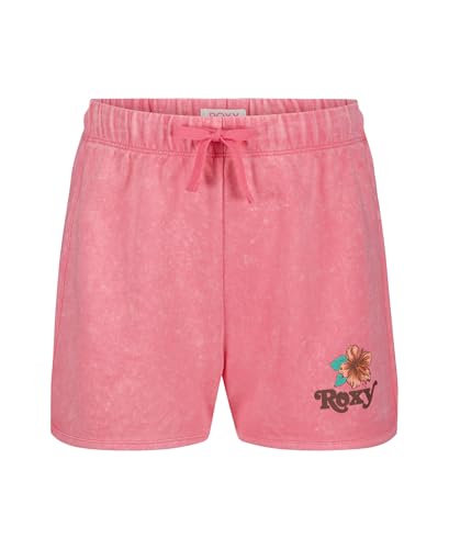 Image of Roxy Girls' French Terry Elastic Waist Shorts, Drawstring Closure, Soft & Comfortable Fit