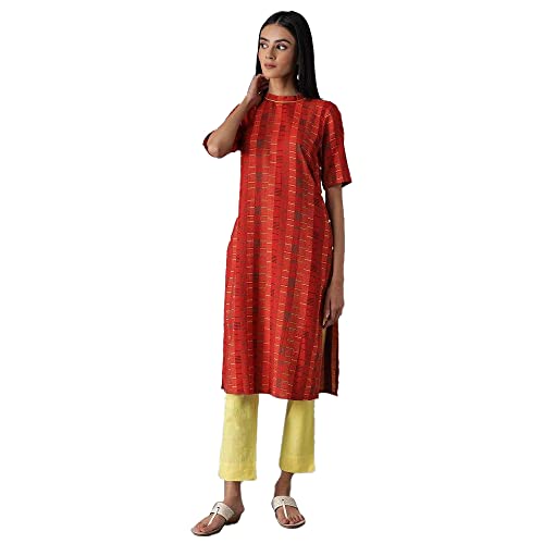 Image of Aurelia Women's Cotton Regular Fit Casual Kurta