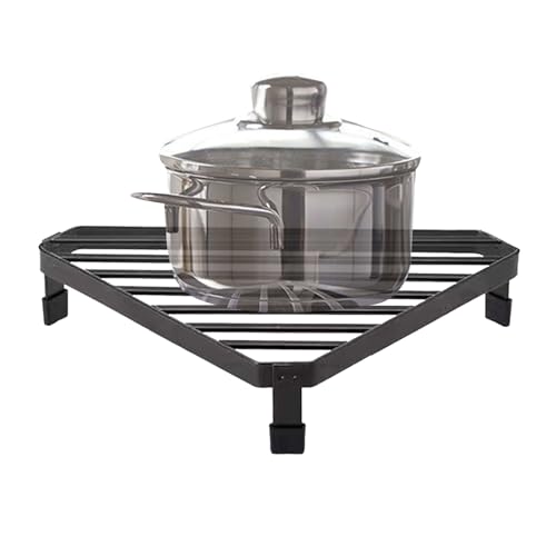 Soporte de Cacerola de encimera genérico - Organizador de Almacenamiento de Esquina Triangular, maximizador de Espacio de Cocina | Sin Goma no resbaladiza, diseño Duradero y Ligero, Descanso para